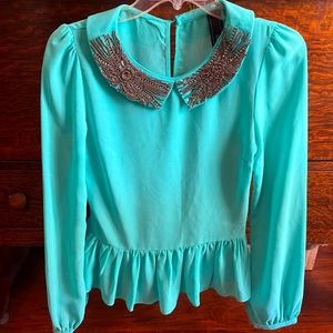 Wish blouse with ornate collar